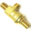 The SP.271 STEAM/WATER TAP is a brass valve with three threaded male connectors, a textured finish, visible markings on its body, and is shown against a white background. © 2025 1st-line.com