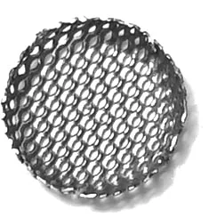 The SP..36 FLAT FILTER WITH RIM - 7mm is shown from above on a white background, displaying its round shape, rimmed edge, and evenly spaced hole pattern. © 2025 1st-line.com