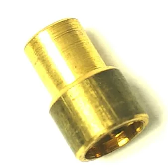 The SP..46 MODERN STEAM HANDLE is a small, cylindrical brass connector with a wider lower section and narrower upper part, resembling a modern steam handle component, shown against a white background. © 2025 1st-line.com