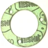 The SP...6 ALIMENTARY RESISTANCE GASKET is a flat, circular green gasket with a large center hole, three smaller edge holes, and JINSN printed repeatedly in black on its surface. © 2025 1st-line.com