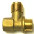 The W10571 MODERN WATER HANDLE is a brass elbow fitting with one female and two male threaded ends at a 90-degree angle, perfect for modern water handle installations. © 2025 1st-line.com