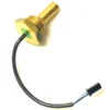 A brass temperature sensor with a threaded body, black wire, and small black plastic connector is shown on a white background—compatible with the F.1280 DOSING DEVICE MEMBRANE system. © 2025 1st-line.com