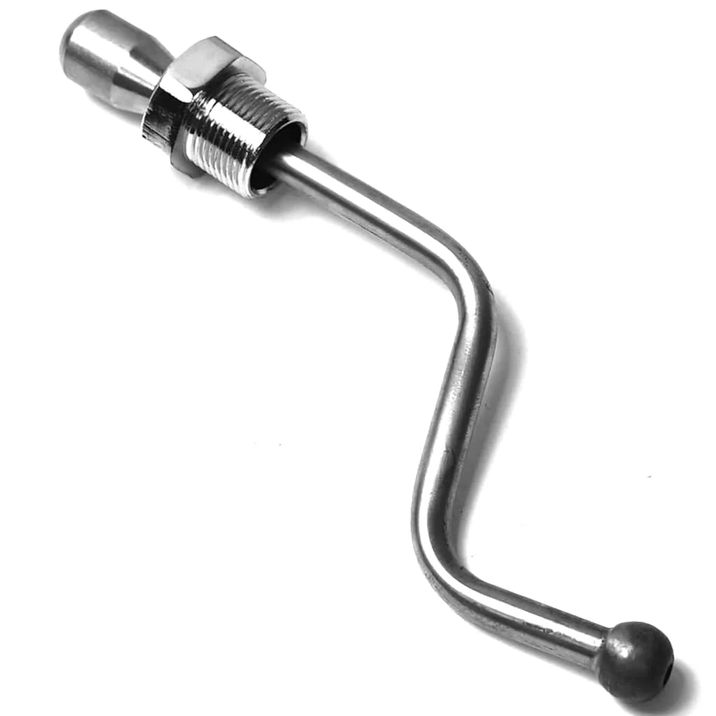 A metal crank handle with a threaded end, angled shaft, and round knob designed for use with machinery such as the F.1402 FAEMA E-91/DUE STAINLESS STEEL STEAM WAND assembly. © 2025 1st-line.com