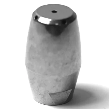 A single IB..95 STEAM OUTLET TIP metal salt or pepper shaker with a shiny, reflective finish and one hole on top stands upright on a white background. © 2025 1st-line.com