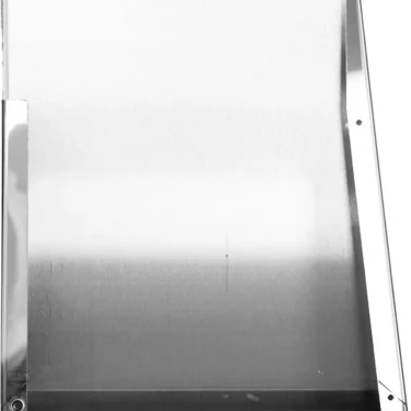 A stainless steel vent hood with a sloped design, smooth surface, and sharp edges, styled like the IZZO IZFE1533 VALEXIA Right Side Panel, is shown against a white background. © 2025 1st-line.com