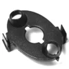 The Lelit 3700027 Switch Bracket is a black, oval plastic part with two round openings and side clips, shown on a white background. It is compatible with Lelit machines. © 2025 1st-line.com