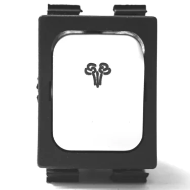 The MZ.106 7GR 1 Cup Filter Basket is a black rectangular filter with a white faceplate and a simple black steam icon, indicating its use as a defogger or defroster component commonly found in vehicles. © 2025 1st-line.com