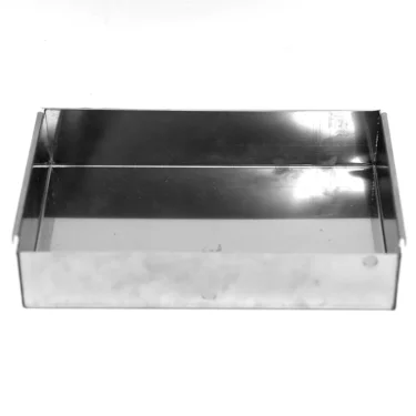 The VBM CARRCASPPDSV COMPLETE WHITE DRIP TRAY is a rectangular tray with smooth, reflective sides, shown against a plain white background. © 2025 1st-line.com