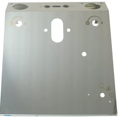 The VBM FRONDOMSMPARV STAINLESS STEEL FRONT PANEL is a rectangular front panel with circular and oval cutouts plus engraved icons and symbols, designed for appliance or industrial equipment control. © 2025 1st-line.com