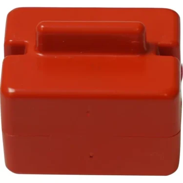 The VBM CARRCASGADMDJDNW DRIP TRAY FLOAT is a compact, rectangular red plastic case with a top handle and integrated drip tray, viewed from the front. © 2025 1st-line.com