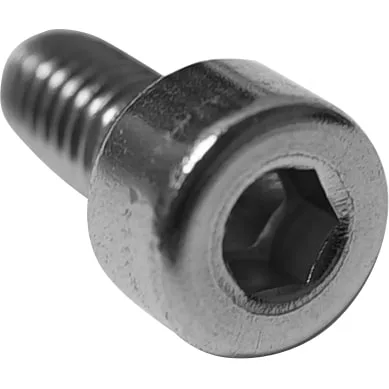 A close-up of the Elektra 04071035 Thermical Fuse Lock Bracket Screw, a metal socket head cap screw with a hexagonal socket drive, typically used in machinery and construction to secure components. © 2025 1st-line.com