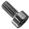A close-up of the Elektra 04071035 Thermical Fuse Lock Bracket Screw, highlighting its threaded body and cylindrical head with a hex recess for an Allen key, designed for use in lock bracket assemblies. © 2025 1st-line.com