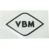 The VBM TARGAPICCOLA Drip Tray Logo features a black diamond outline with bold black VBM letters centered on a white background. © 2025 1st-line.com