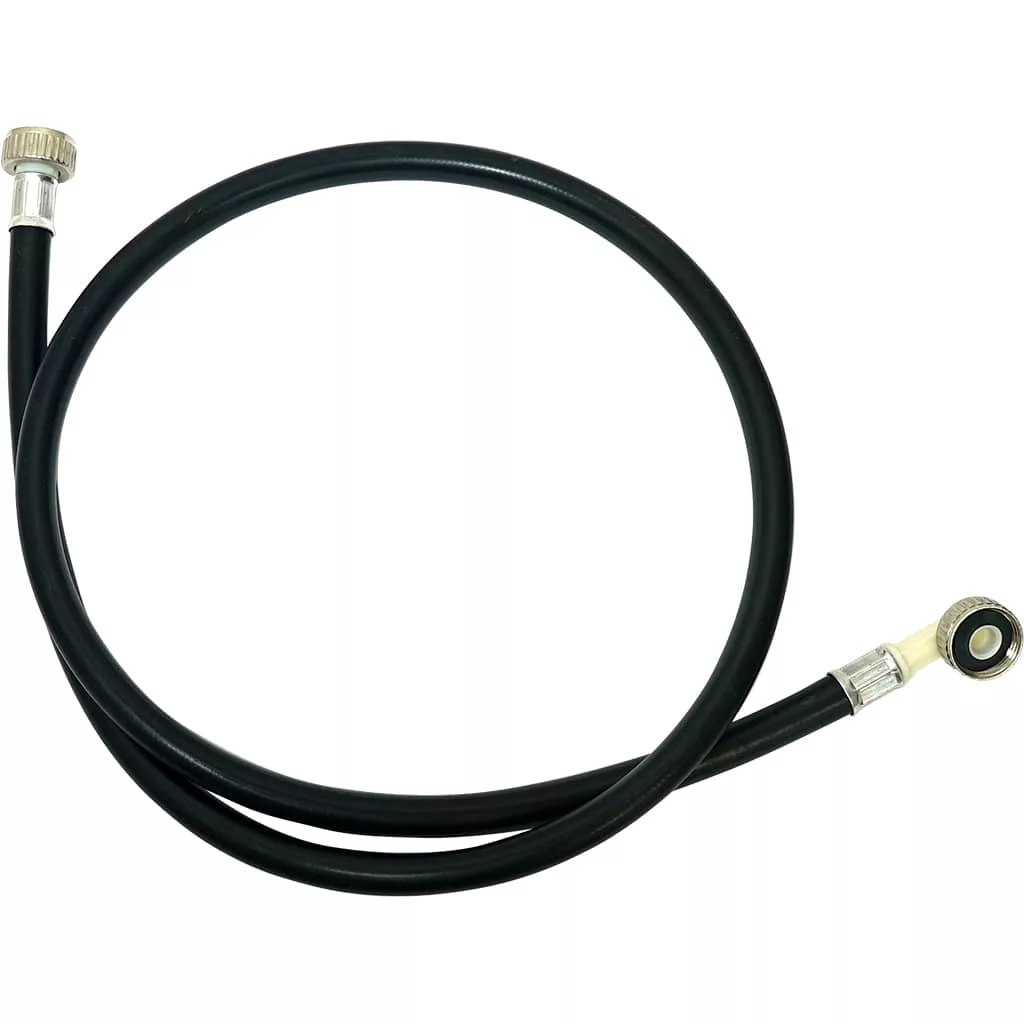 The Ascaso V.2529 PIRELLI Type 1500mm Water Tube is a black flexible hose with metal fittings on both ends, shown coiled on a white background and designed for use with Ascaso V.2529 models. © 2025 1st-line.com