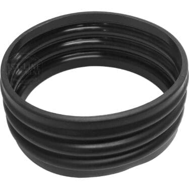 A black, circular ribbed rubber gasket with a smooth interior and multiple exterior grooves, like that in the Eureka 2316.0070A2R00-1KIT Single Dose Blow Up Cleaning Bellow. © 2025 1st-line.com