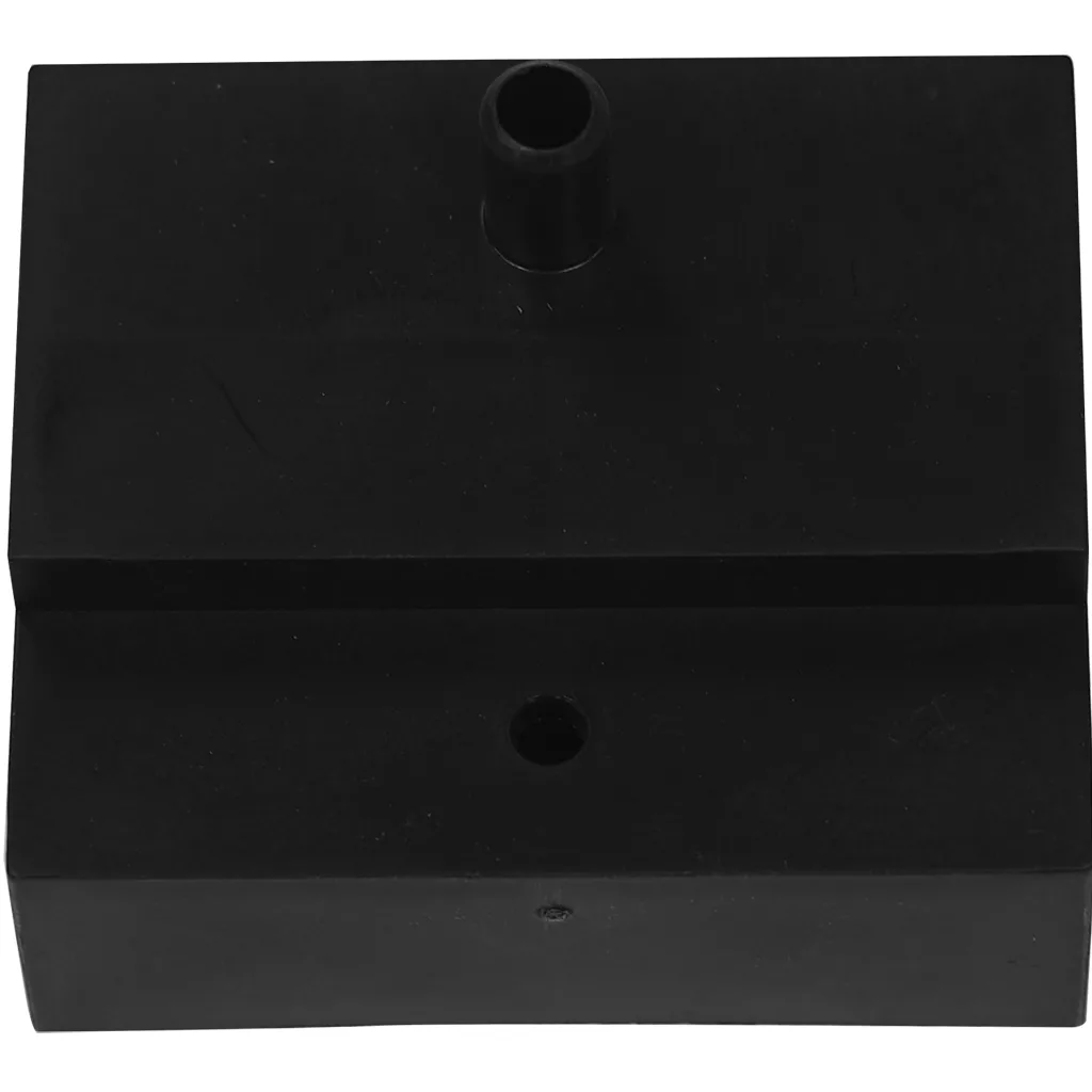 The Pavoni Drain Tray is black and rectangular, featuring a horizontal front groove and two circular holes—one on top and one on the front face. © 2025 1st-line.com