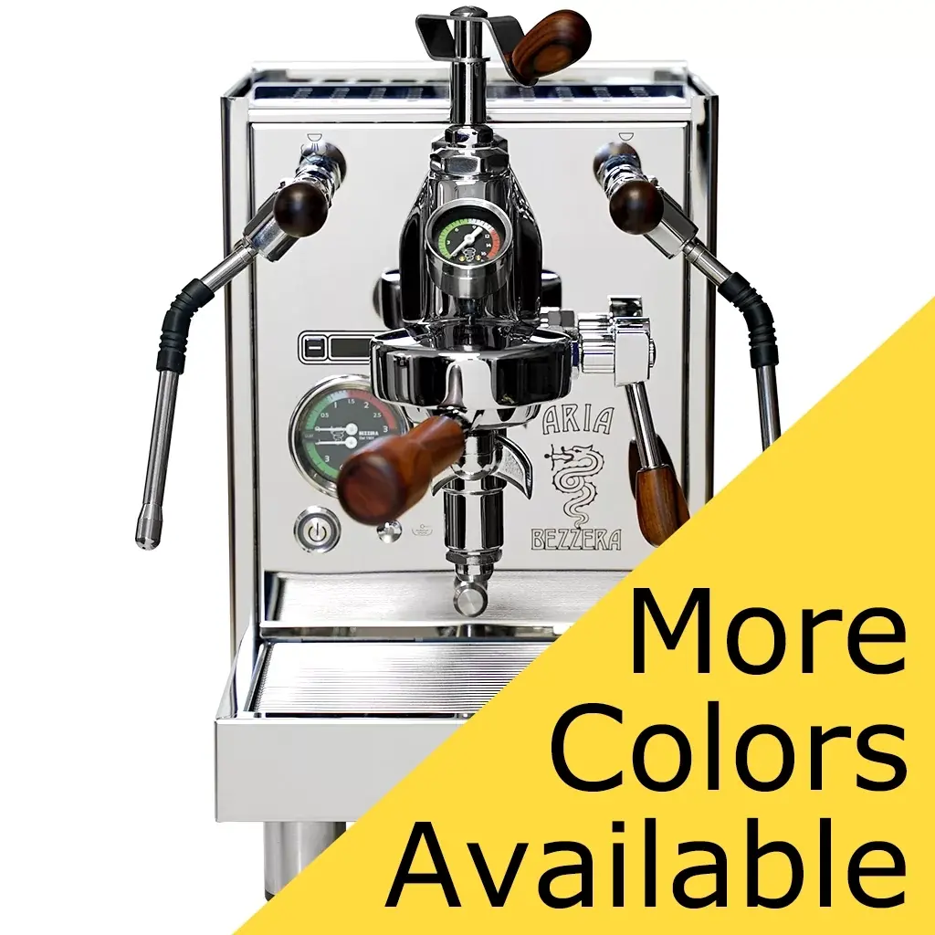 The Bezzera Aria HX Special Edition Espresso Machine w/ Flow Control features handles and gauges for precise adjustments, ensuring the perfect brew every time. © 2025 1st-line.com