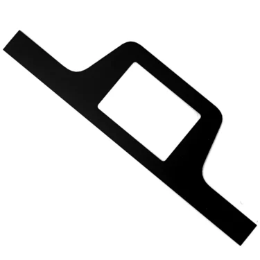 The VBM PANNDISDSDGNW Cover for Front Display Cover is flat, black, and rectangular with a large central cutout and one angled corner, shown against a white background. © 2025 1st-line.com