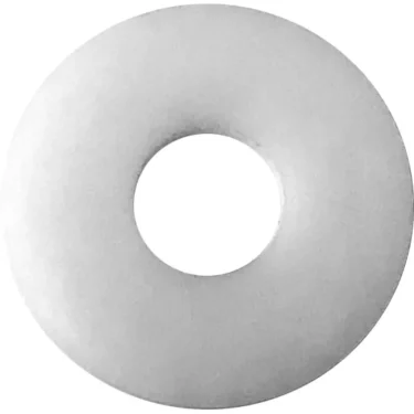 The Elektra 00689014 PTFE Base Washer is round and white with a smooth surface and a central hole, shown from above on a plain white background. © 2025 1st-line.com