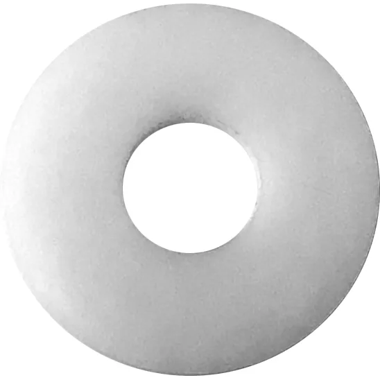 The Elektra 00689014 PTFE Base Washer is round and white with a smooth surface and a central hole, shown from above on a plain white background. © 2025 1st-line.com