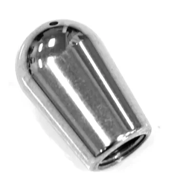 The Elektra 01400015 Stainless Steel Steam Wand Tip features a shiny, metallic, bullet shape with a rounded top and open, threaded bottom, shown against a white background. © 2025 1st-line.com