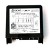 The Lelit 9600125 Brain Unit (Gicar 9.3.01.51G) is a black electronic module with a wiring diagram, technical specs, and connector ports at the bottom—showing voltage, current, and pin functions for Lelit coffee machines. © 2025 1st-line.com