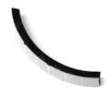 A curved strip of Lelit MC591 Adhesive Sponge—white sponge foam weatherstripping with a black top layer—is shown on a white background. Perfect for sealing and insulation needs. © 2025 1st-line.com
