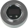 The Lelit 9600148 Elizabeth LCC Display - V3 is a round, metallic device with an LCC display and two buttons (minus and plus) for adjusting settings—perfect for the V3 Lelit Elizabeth. © 2025 1st-line.com