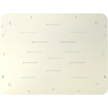 A rectangular, off-white cutting board with rounded corners and multiple horizontal slots, resembling the sleek Lelit 1100083 Appliance Body Lid for White Bianca. © 2025 1st-line.com