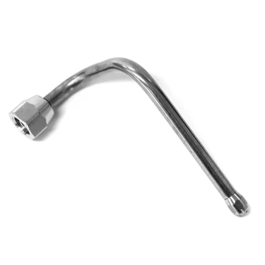 A shiny, silver L-shaped tire iron with a socket on one end and a rounded handle on the other, resembling the robust design of the VBM TUBILADOMSUNW Steam Wand, isolated on a white background. © 2025 1st-line.com