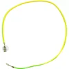 A single yellow and green grounding wire with metal connectors at both ends, coiled in a loop on a white background—compatible with the Lelit 1400278 Water Tank Cover for Black Mara X. © 2025 1st-line.com
