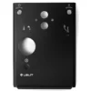 Lelit 1100058 Front Plate for Black Mara X features circular cutouts and white icons for power, water, steam, temperature, and stop. The matte-finish panel has a minimalist design. © 2025 1st-line.com