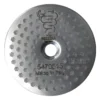 Round, silver metal Bezzera 5470515 Competition Shower D57 with small hexagonal holes in a honeycomb pattern. Features engraved Bezzera logo, Dal 1901, and Made in Italy text on the surface. © 2025 1st-line.com