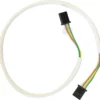 The Bezzera 7663591 Pushbutton Cable has a white sheath, multicolored inner wires, and black rectangular connectors on each end. © 2025 1st-line.com