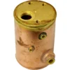 The ECM C277700250 Copper Boiler is a cylindrical unit with a brass top, multiple threaded pipe fittings, and connection ports on its surface, suitable for plumbing or heating systems. © 2025 1st-line.com