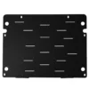 The Lelit 1100064 Top Cover for Black Mara X is a flat, rectangular black metal plate with multiple horizontal slots and four corner holes for mounting or securing components. © 2025 1st-line.com