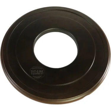 A brown, circular plastic disc with a central hole and smooth, shiny edges, designed to complement the Elektra ART.SA Brown Wood Base. © 2025 1st-line.com