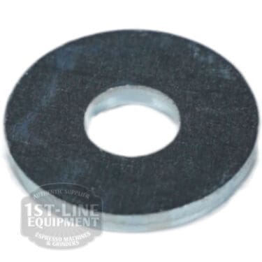 A close-up of the Elektra 00194035 Washer M6x8, a flat round part with a central hole, placed on a white background. The partial 1st-Line Equipment Espresso Machines & Grinders logo appears in the lower left corner. © 2025 1st-line.com