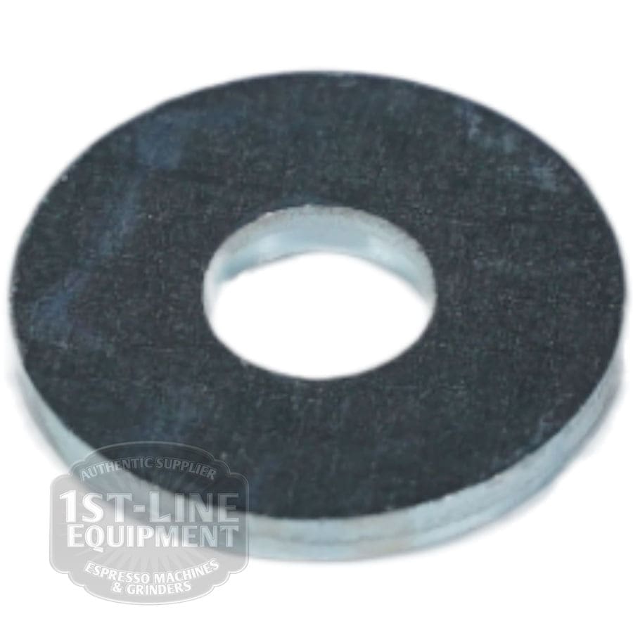 A close-up of the Elektra 00194035 Washer M6x8, a flat round part with a central hole, placed on a white background. The partial 1st-Line Equipment Espresso Machines & Grinders logo appears in the lower left corner. © 2025 1st-line.com