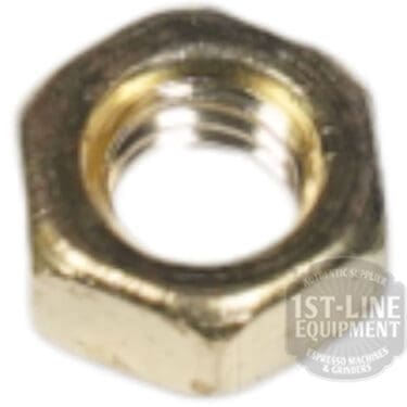 A close-up of the Elektra 00211035 Nut M4 with internal threading, viewed at an angle. The partially visible 1st-Line Equipment logo appears in the bottom right corner. © 2025 1st-line.com