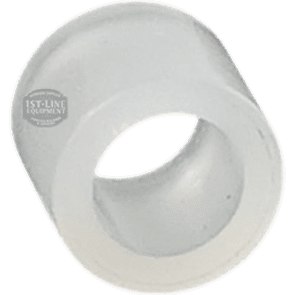 A translucent white cylindrical plastic spacer with a hollow center, shown at an angle—compatible as a replacement for Bezzera 5968144 White PID Kit 110V machines or use in PID Kit assemblies. © 2025 1st-line.com