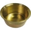 The Elektra 00656019 Brass Drip Tray is a shiny, metallic gold bowl with smooth sides and a rounded rim, featuring a simple, polished design. It is set against a plain white background and appears empty. © 2025 1st-line.com