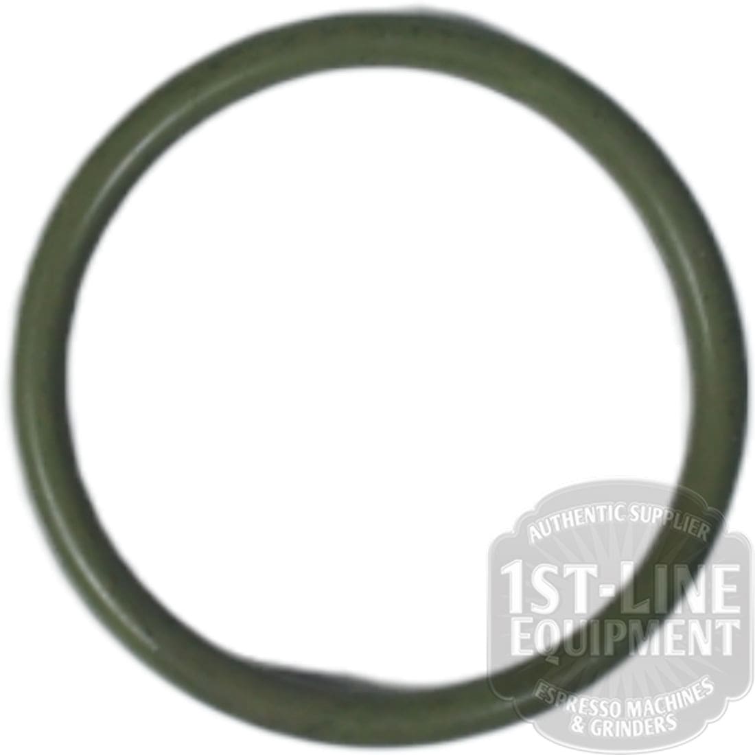 The Elektra 00956035 O-ring, a green rubber gasket for Elektra espresso machines, is displayed on a white background with a 1st-Line Equipment Espresso Machines & Grinders watermark in the lower right corner. © 2025 1st-line.com