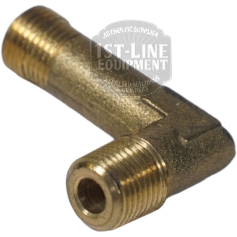 The Elektra 01248035a Manifold Fitting is a brass T-shaped fitting with threaded ends, designed for durable, reliable pipe connections in plumbing or Elektra espresso machine setups. © 2025 1st-line.com