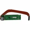 The Elektra 05768034 Display features a green electronic circuit board with a red flat ribbon cable and connectors at both ends, ideal for data transmission and display integration. © 2025 1st-line.com