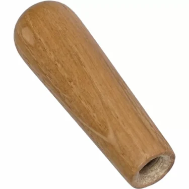 The Elektra 06080035 Wooden Knob (41.05022.L1) is a smooth, cylindrical knob with a rounded top and hollow bottom, designed for attachment to tools or utensils. © 2025 1st-line.com