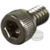 Close-up of a Slayer 44004-36040 Socket Head Cap Screw with a knurled cylindrical head and threaded body, resting on its side. 1st-Line Equipment is faintly marked on the screw head. © 2025 1st-line.com