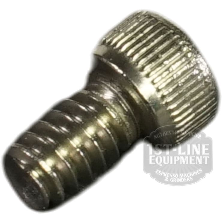 Close-up of the Slayer 44004-36040 Socket Head Cap Screw, featuring a silver, metal, knurled head and coarse threading. The screw is angled slightly with a partial 1st-Line Equipment watermark visible on the right. © 2025 1st-line.com