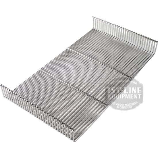The Bezzera 5261013 Drip Tray Wire Grill features parallel bars and raised short edges, ideal as a drip tray or wire grill. A semi-transparent “ONLINE EQUIPMENT” watermark is visible in the bottom right. © 2025 1st-line.com
