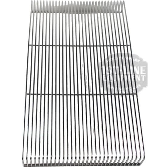 The Bezzera 5261013 Drip Tray Wire Grill is a rectangular, stainless steel rack with evenly spaced bars—clean and shiny, perfect for grilling, cooling food, or use with a drip tray. © 2025 1st-line.com